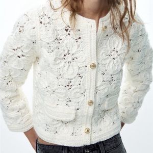 Zara macrame cardigan size L